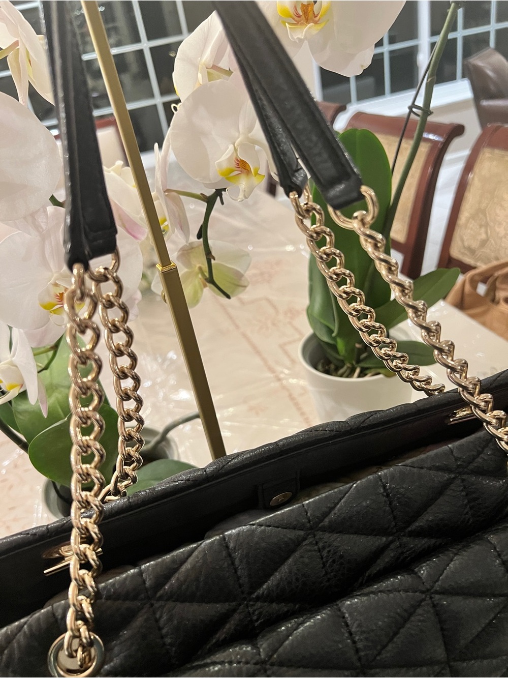 Kate Spade Black Quilted Leather Chain Shoulder Bag Gold Hardware Dust Bag - Picture 5 of 9